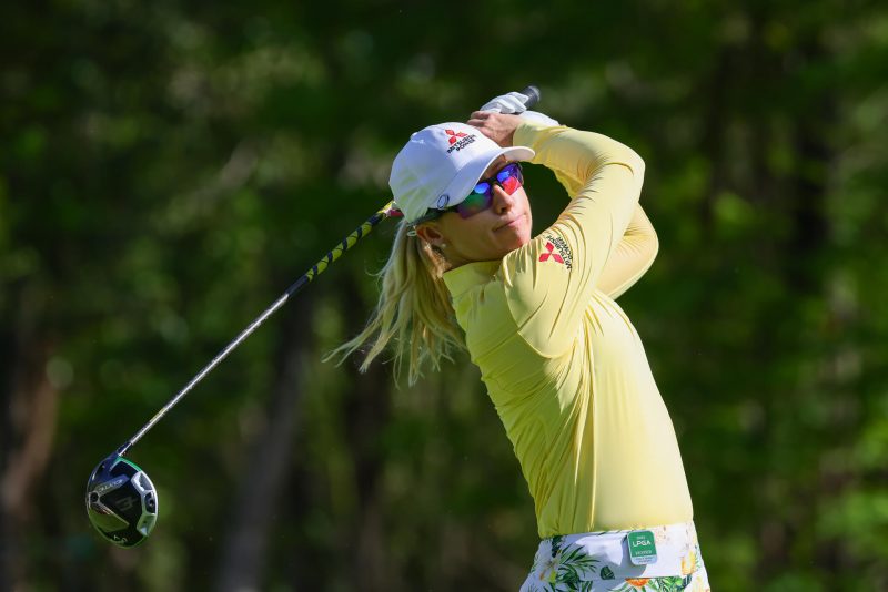 La golfista Jodi Ewart Shadoff durante el torneo de golf en Riviera Maya.