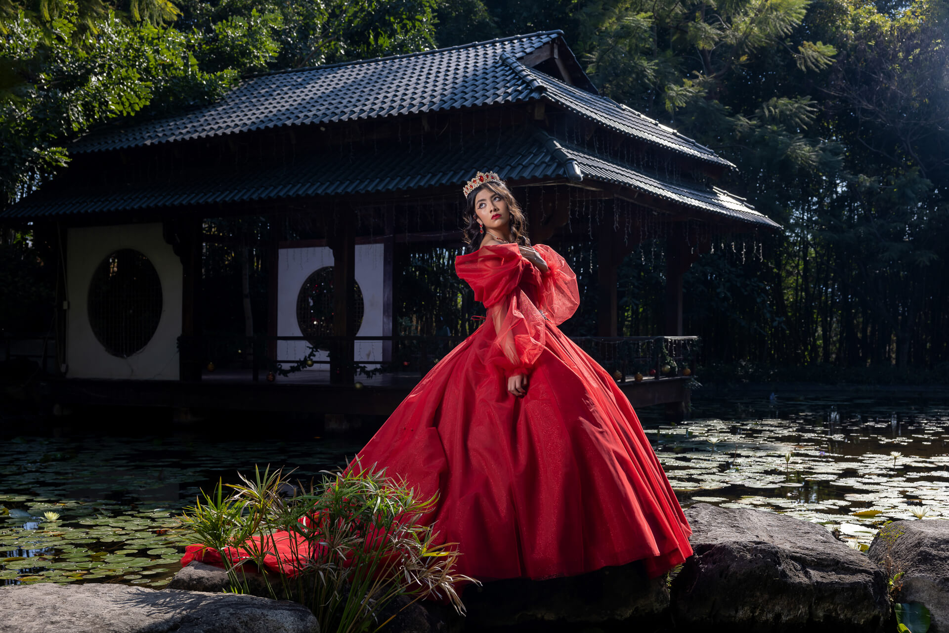 Sesión de fotos de XV años en Jardines de México