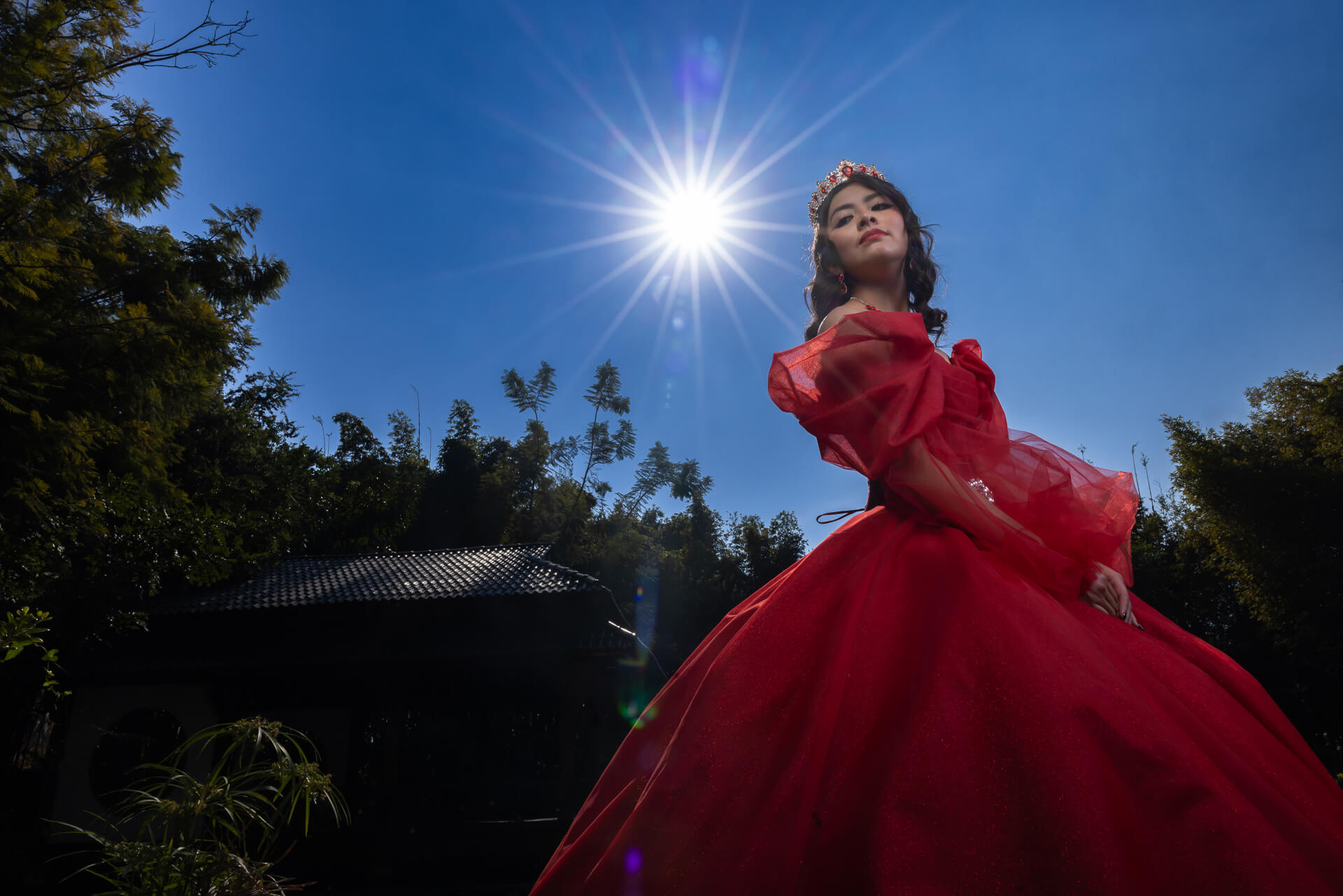 Sesión de fotos de XV años en Jardines de México